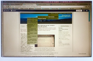 A screen shot of a preview screen showing the menu structure of my reorganised blog.